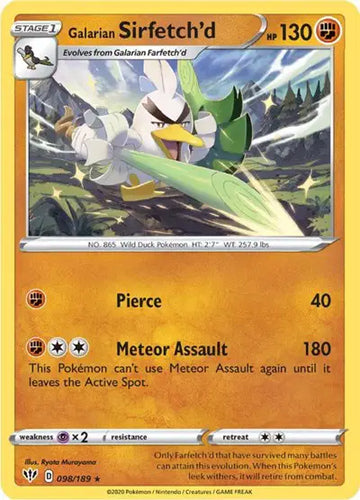 Sword & Shield Darkness Ablaze 098/189 Galarian Sirfetch'd