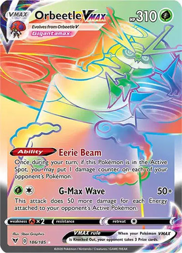 Sword & Shield Vivid Voltage 186/185 Orbeetle VMAX (Secret)