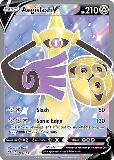 Sword & Shield Vivid Voltage 177/185 Aegislash V (Full Art)