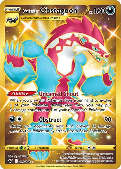 Sword & Shield Vivid Voltage 198/185 Galarian Obstagoon (Secret)
