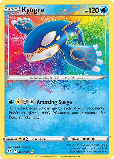 Sword & Shield Shining Fates 021/072 Kyogre