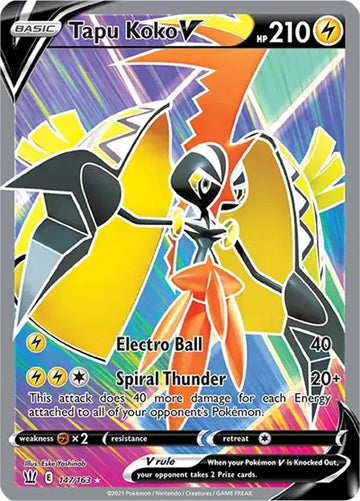 Sword & Shield Battle Styles 147/163 Tapu Koko V (Full Art)