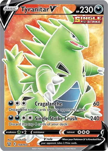 Sword & Shield Battle Styles 154/163 Tyranitar V (Full Art)