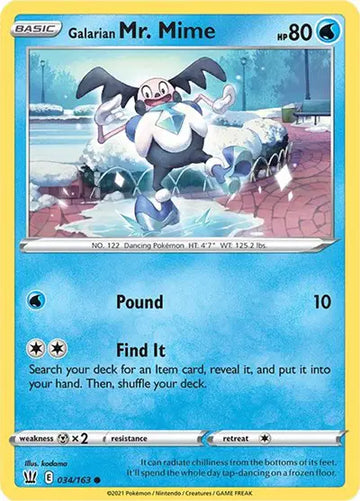 Sword & Shield Battle Styles 034/163 Galarian Mr. Mime