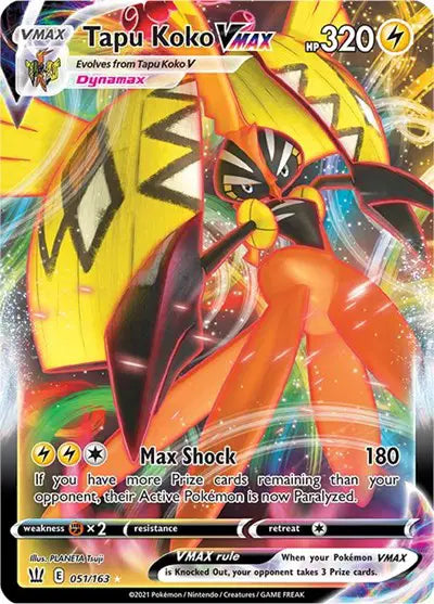 Sword & Shield Battle Styles 051/163 Tapu Koko VMAX
