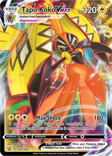 Sword & Shield Battle Styles 051/163 Tapu Koko VMAX