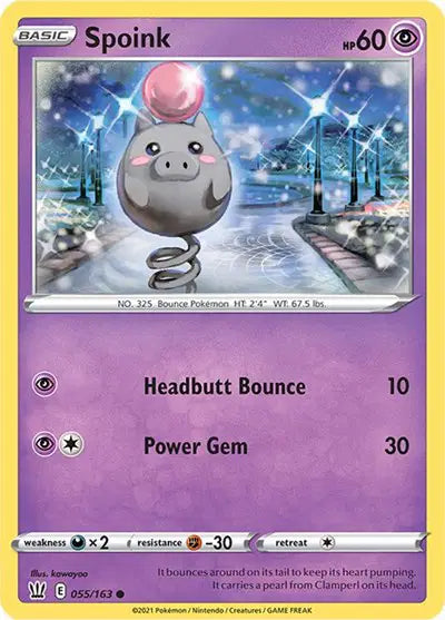 Sword & Shield Battle Styles 055/163 Spoink