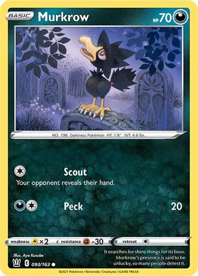 Sword & Shield Battle Styles 093/163 Murkrow