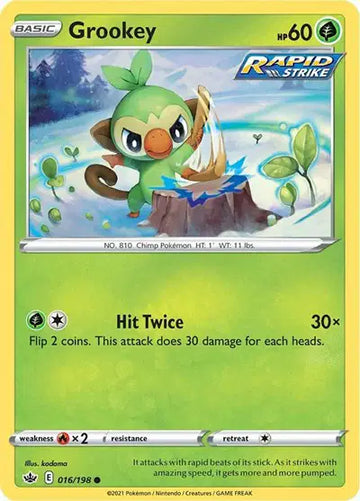 Sword & Shield Chilling Reign-016/198 Grookey