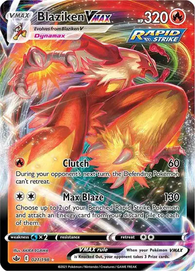 Sword & Shield Chilling Reign 021/198 Blaziken VMAX
