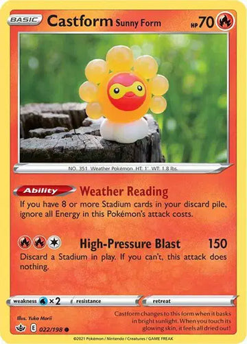 Sword & Shield Chilling Reign 022/198 Castform Sunny Form