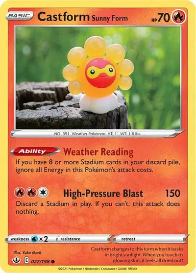 Sword & Shield Chilling Reign 022/198 Castform Sunny Form