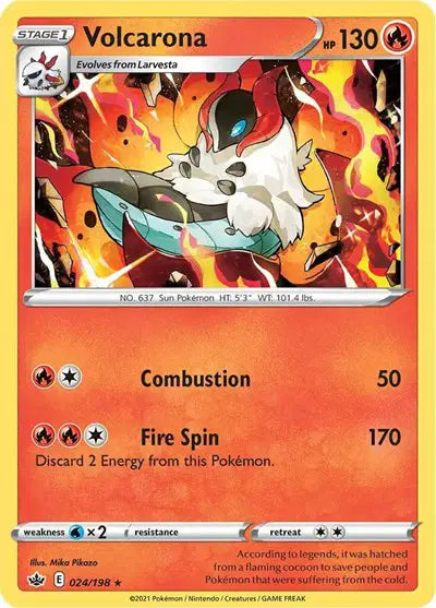 Sword & Shield Chilling Reign 024/198 Volcarona