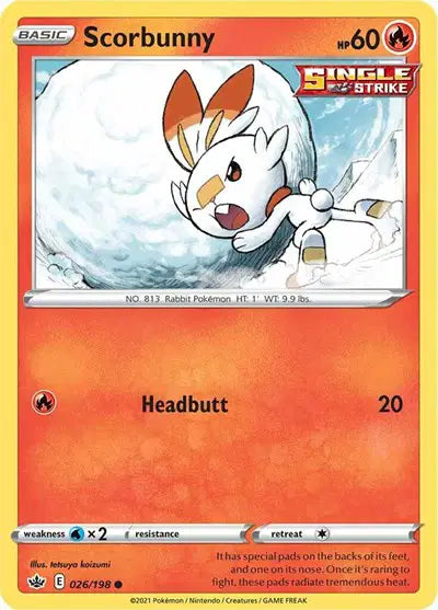 Sword & Shield Chilling Reign- 026/198 Scorbunny