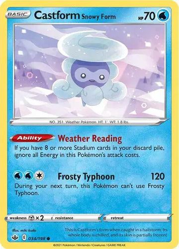 Sword & Shield Chilling Reign 034/198 Castform Snowy Form