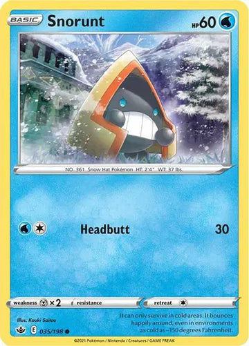 Sword & Shield Chilling Reign 035/198 Snorunt