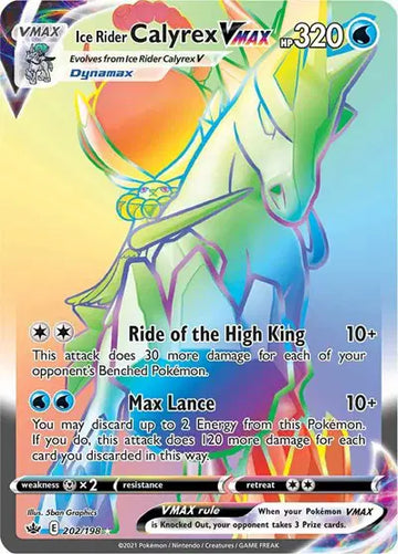 Sword & Shield Chilling Reign 202/198 Ice Rider Calyrex VMAX (Secret)
