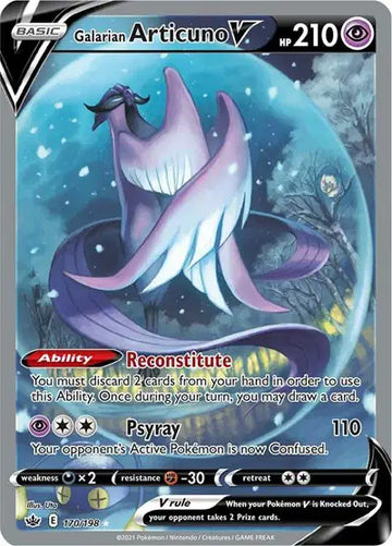 Chilling Reign - 170/198 Galarian Articuno V (Alternate Full Art) Pokemon • Ultra Rare • 170/198