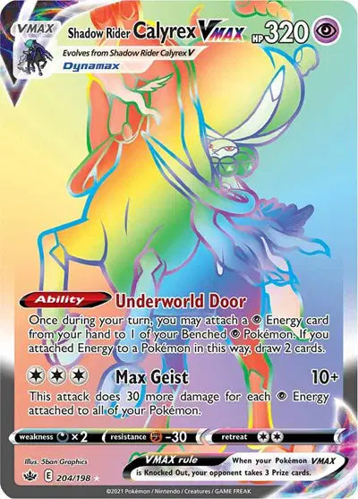 Sword & Shield Chilling Reign 204/198 Shadow Rider Calyrex VMAX (Secret)