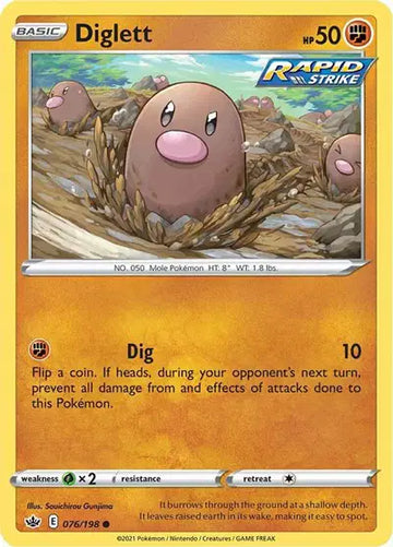 Sword & Shield Chilling Reign 076/198 Diglett