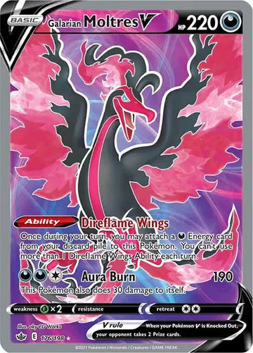 Sword & Shield Chilling Reign 176/198  Galarian Moltres V (Full Art)