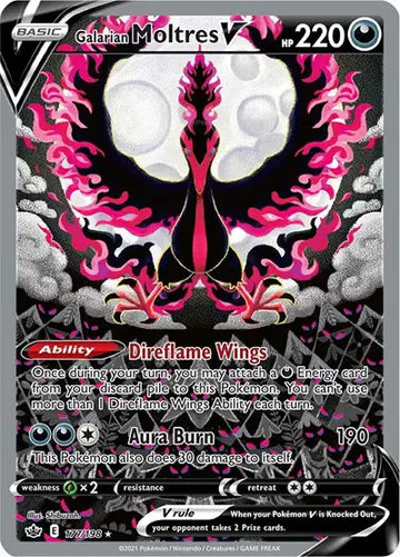 Chilling Reign - 177/198 Galarian Moltres V (Alternate Full Art)
