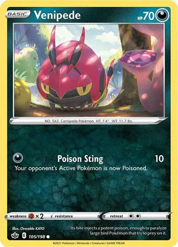 Sword & Shield Chilling Reign 105/198 Venipede