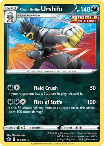 Sword & Shield Chilling Reign 108/198 Single Strike Urshifu