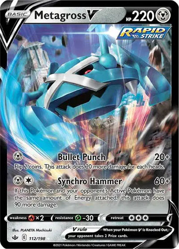 Sword & Shield Chilling Reign 112/198 Metagross V