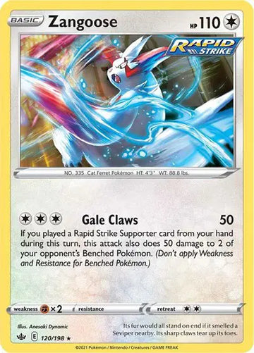 Sword & Shield Chilling Reign 120/198 Zangoose