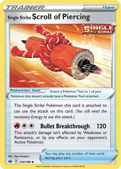 Sword & Shield Chilling Reign-154/198 Single Strike Scroll of Piercing
