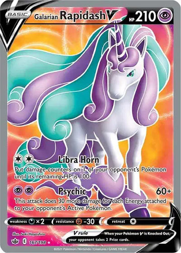 Sword & Shield Chilling Reign-167/198 Galarian Rapidash V (Full Art)
