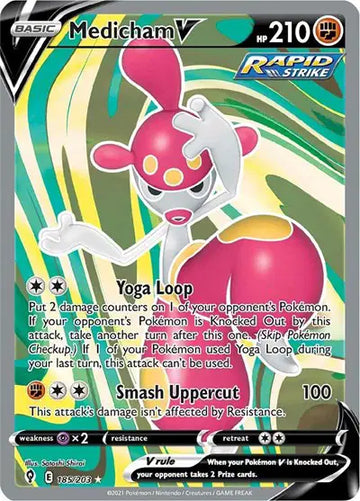 Sword & Shield Evolving Skies 185/203 Medicham V (Full Art)