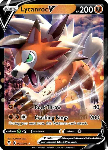 Sword & Shield Evolving Skies 091/203 Lycanroc V
