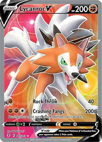 Sword & Shield Evolving Skies 187/203 Lycanroc V (Full Art)