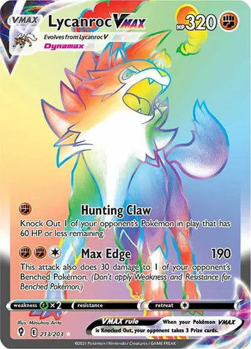 Evolving Skies 213/203 Lycanroc VMAX (Secret)