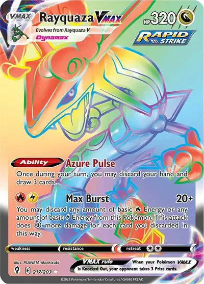 Evolving Skies- 217/203 Rayquaza VMAX (Secret)