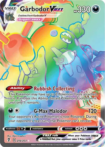 Sword & Shield Evolving Skies 216/203 Garbodor VMAX (Secret)