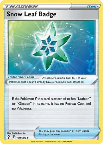 Sword & Shield Evolving Skies 159/203 Snow Leaf Badge