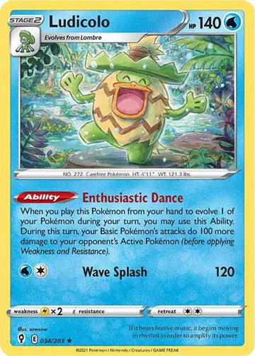 Sword & Shield Evolving Skies 034/203 Ludicolo
