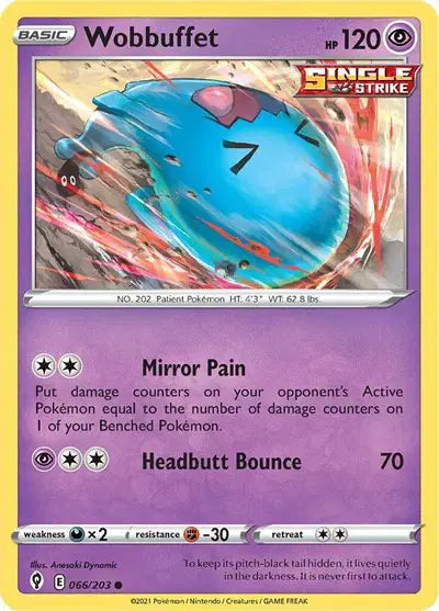 Sword & Shield Evolving Skies 066/203 Wobbuffet