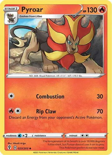 Sword & Shield Evolving Skies  023/203 Pyroar