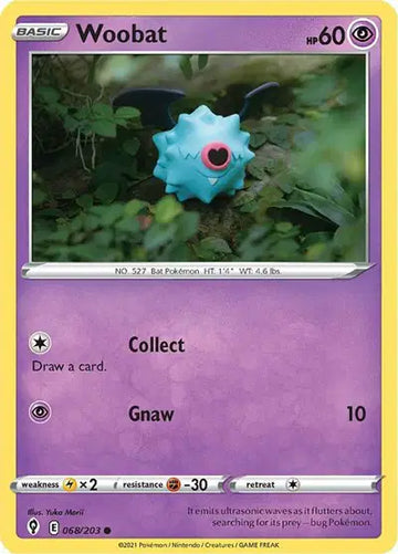 Sword & Shield Evolving Skies 068/203 Woobat