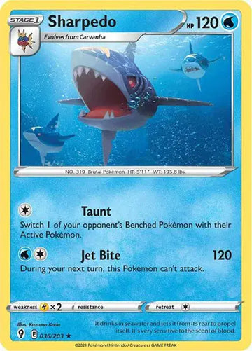Sword & Shield Evolving Skies 036/203 Sharpedo