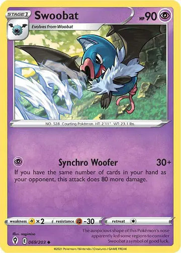 Sword & Shield Evolving Skies 069/203 Swoobat