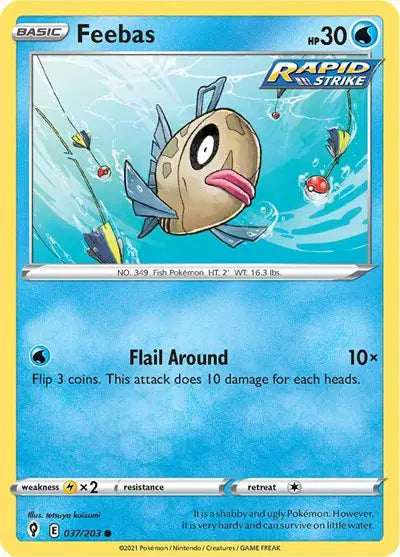 Sword & Shield Evolving Skies 037/203 Feebas