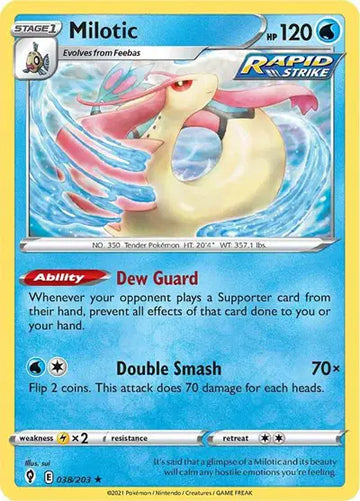 Sword & Shield Evolving Skies 038/203 Milotic