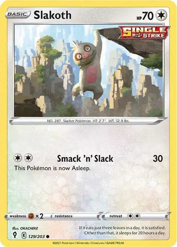 Sword & Shield Evolving Skies 129/203 Slakoth