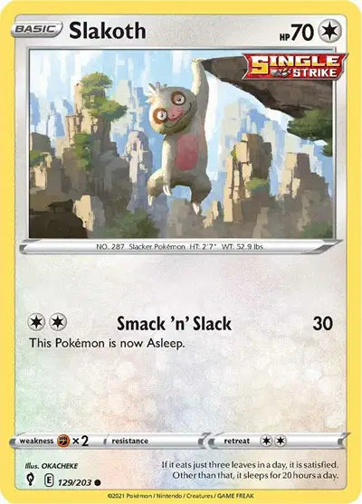 Sword & Shield Evolving Skies 129/203 Slakoth