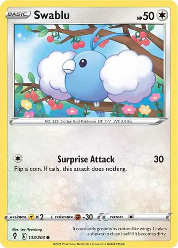 Sword & Shield Evolving Skies 132/203 Swablu